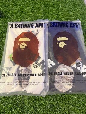 2 bape shirts– White and black